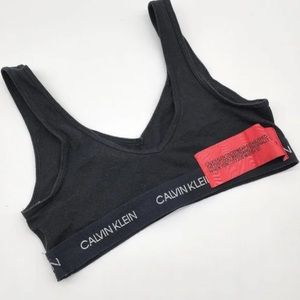 Calvin Klein Black Red Logo Bralette